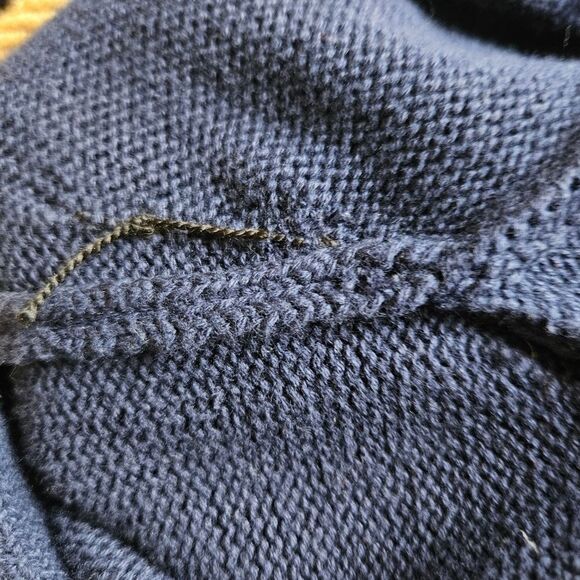 GAP Toggle Shawl Collar Cardigan Men's Small Nautical Navy Rustic Preppy Striped - Picture 7 of 7